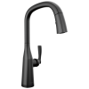 DELTA Stryke Touch2O  Pull-Down Kitchen w/ Voice — Matte Black
