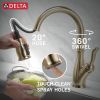 DELTA Leland Single Handle Pull-Down Kitchen Faucet with ShieldSpray Technology — Champagne Bronze