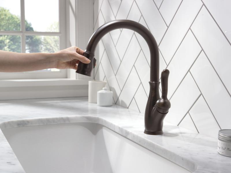 DELTA Leland Single Handle Pull-Down Kitchen Faucet with ShieldSpray Technology — Venetian Bronze
