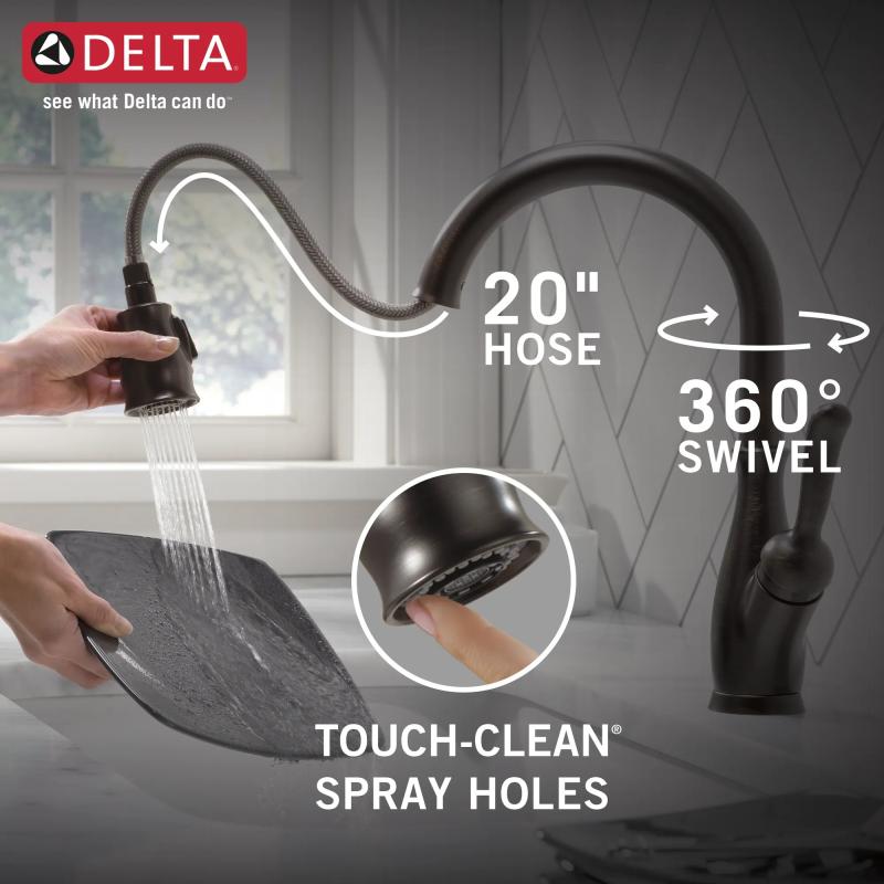 DELTA Leland Single Handle Pull-Down Kitchen Faucet with ShieldSpray Technology — Venetian Bronze