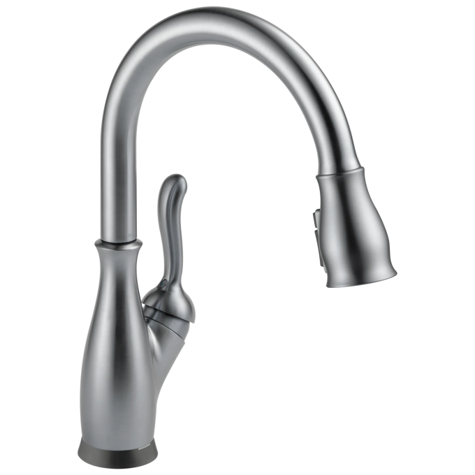 DELTA Leland Single Handle Pull-Down Kitchen Faucet with Touch2O and ShieldSpray Technologies — Arctic Stainless
