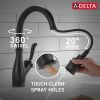 DELTA Leland Single Handle Pull-Down Kitchen Faucet With Touch2O Technology And ShieldSpray Technologies — Matte Black