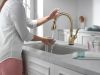 DELTA Leland Single Handle Pull-Down Kitchen Faucet with Touch2O Technology Technology — Champagne Bronze
