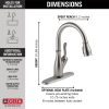 DELTA Leland Single Handle Pull-Down Kitchen Faucet with Touch2O and ShieldSpray Technologies — Spotshield Stainless
