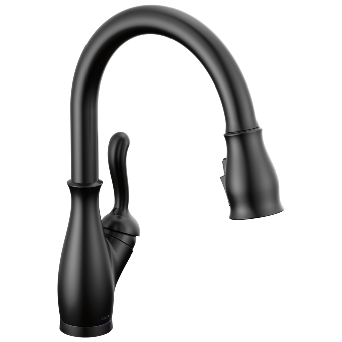 DELTA Leland Touch2O Technology Kitchen Faucet with Touchless Technology — Matte Black