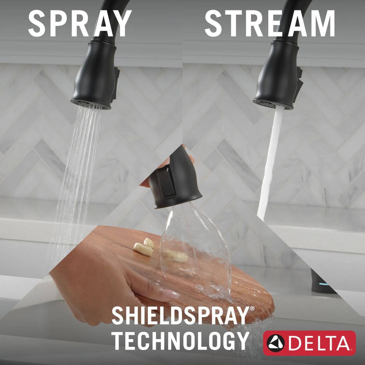 DELTA Leland Touch2O Technology Kitchen Faucet with Touchless Technology — Matte Black