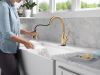DELTA Leland Touch2O Technology Kitchen Faucet with Touchless Technology — Champagne Bronze
