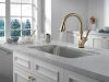 DELTA Leland Touch2O Technology Kitchen Faucet with Touchless Technology — Champagne Bronze