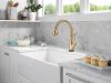 DELTA Leland Touch2O Technology Kitchen Faucet with Touchless Technology — Champagne Bronze