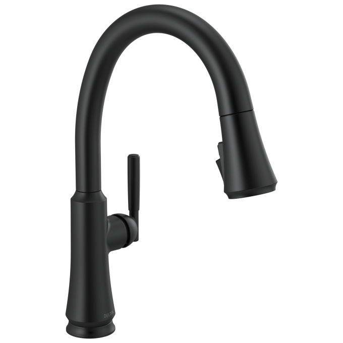 DELTA Coranto Single Handle Pull-Down Kitchen Faucet — Matte Black