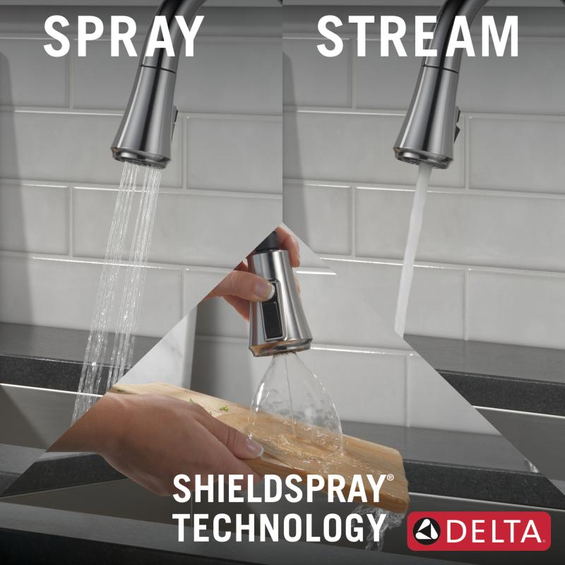 DELTA Coranto Single Handle Pull-Down Kitchen Faucet — Matte Black