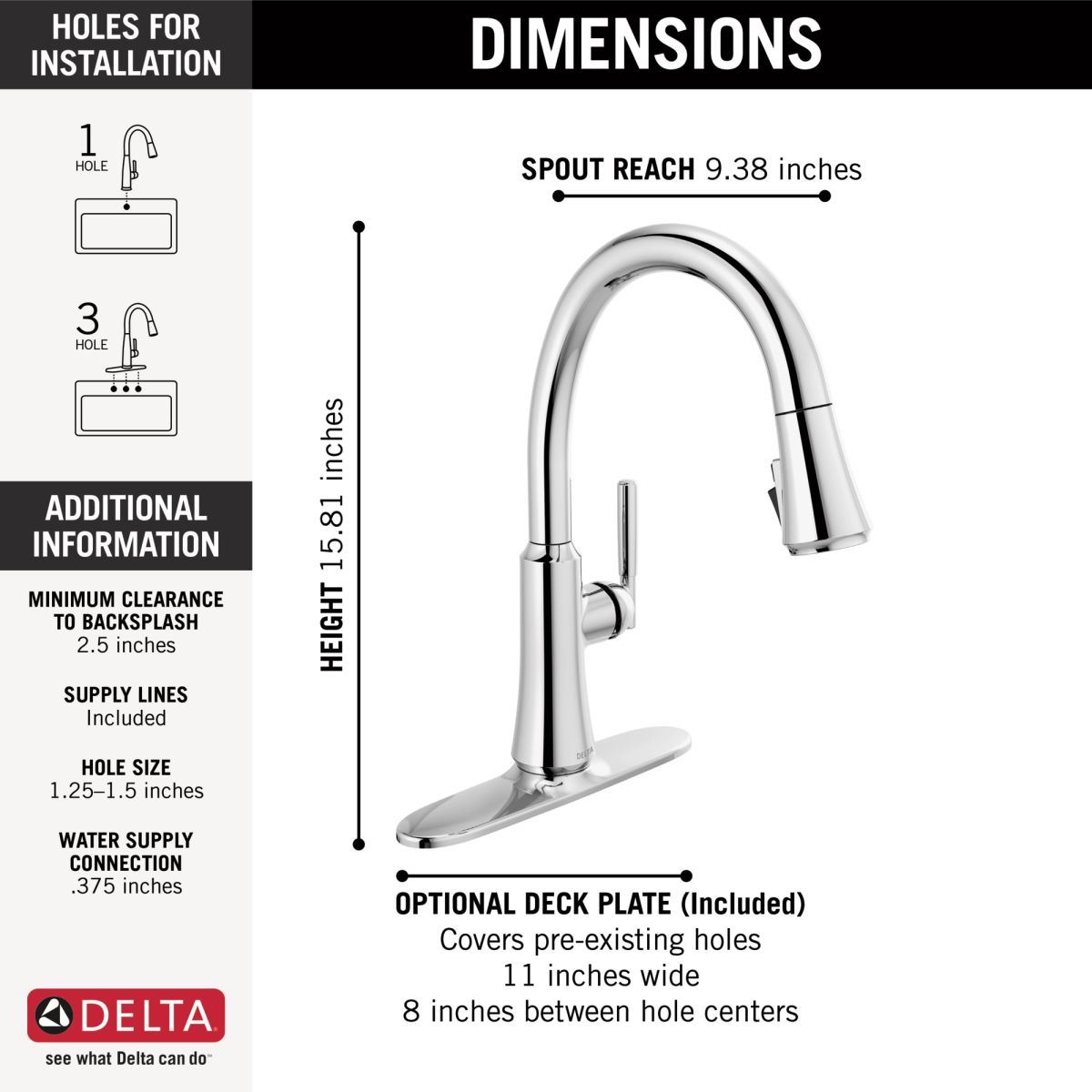 DELTA Coranto Single Handle Pull-Down Kitchen Faucet — Chrome