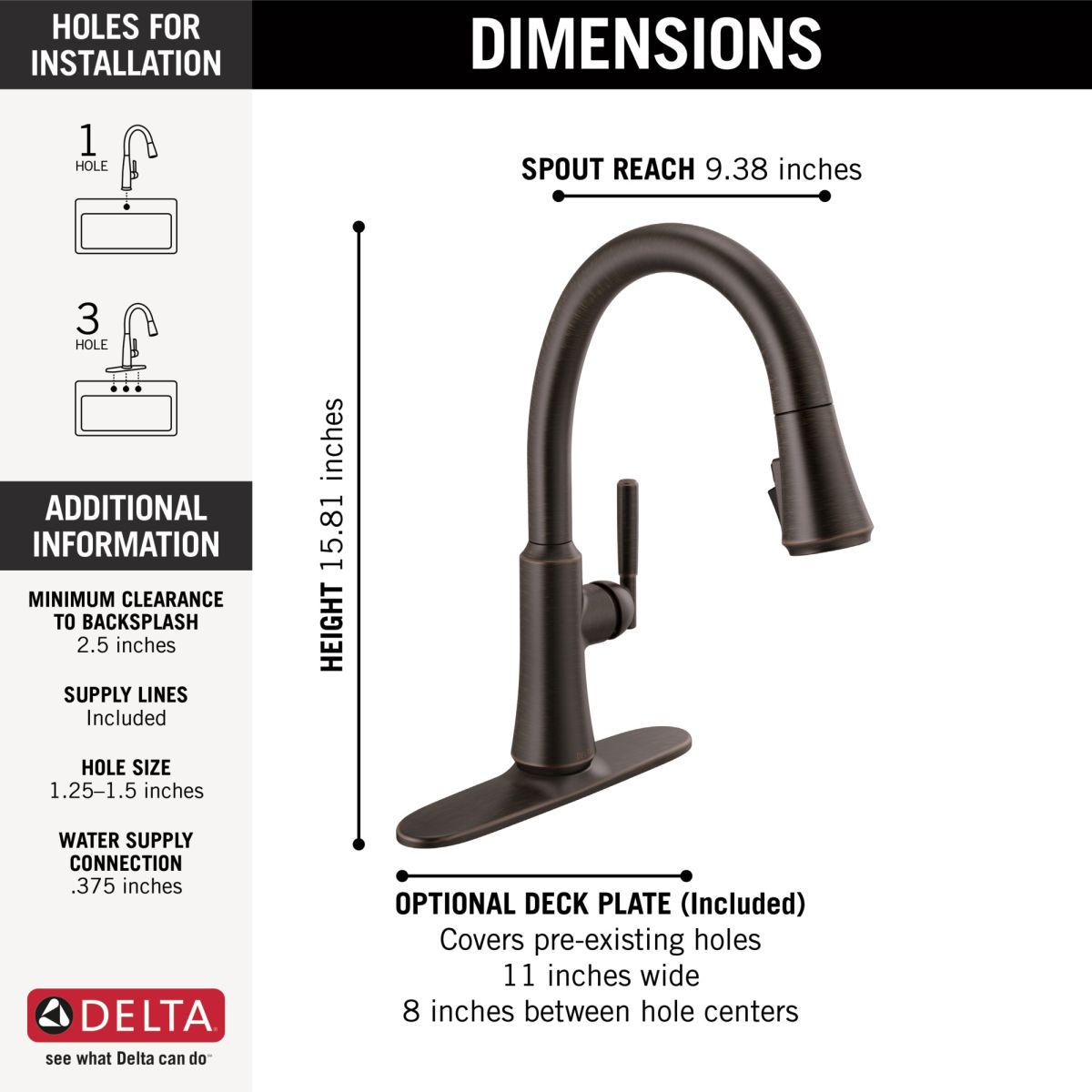 DELTA Coranto Single Handle Pull-Down Kitchen Faucet — Venetian Bronze