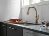 DELTA Coranto Single Handle Pull-Down Kitchen Faucet with Touch2O Technology Technology — Champagne Bronze