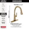 DELTA Coranto Touch2O Technology Kitchen Faucet with Touchless Technology — Champagne Bronze
