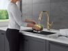 DELTA Coranto Touch2O Technology Kitchen Faucet with Touchless Technology — Champagne Bronze