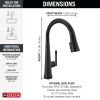 DELTA Emmeline Touch2O Technology Kitchen Faucet with Touchless Technology — Matte Black