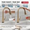 DELTA Emmeline Touch2O Technology Kitchen Faucet with Touchless Technology — Lumicoat® Champagne Bronze