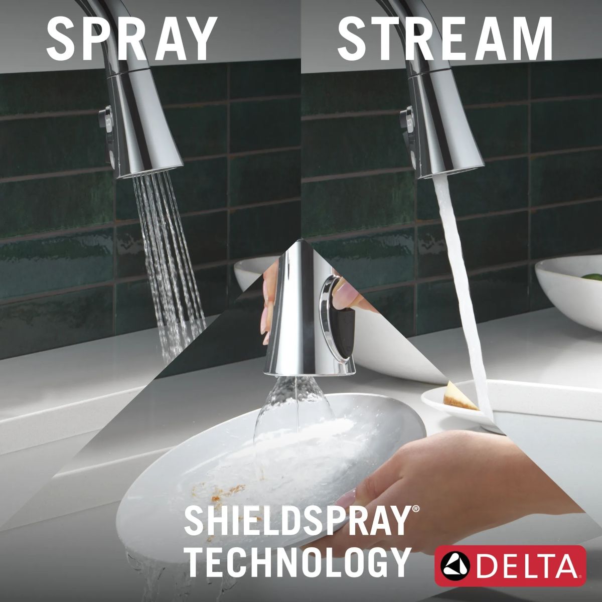 DELTA Emmeline Touch2O Technology Kitchen Faucet with Touchless Technology — Lumicoat® Chrome