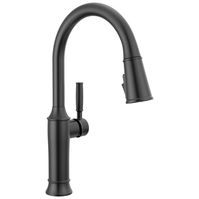 DELTA Renaldi Single Handle Pull-Down Kitchen Faucet — Matte Black