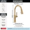 DELTA Renaldi Single Handle Pull-Down Kitchen Faucet — Lumicoat® Champagne Bronze
