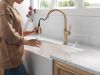 DELTA Renaldi Single Handle Pull-Down Kitchen Faucet — Lumicoat® Champagne Bronze