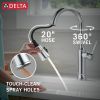 DELTA Renaldi Single Handle Pull-Down Kitchen Faucet — Lumicoat® Chrome