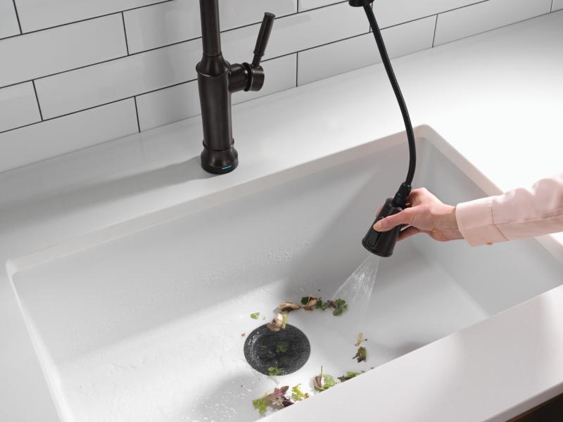 DELTA Renaldi Touch2O Technology Kitchen Faucet with Touchless Technology — Venetian Bronze