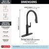DELTA Altado Single Handle Pull-Down Kitchen Faucet — Matte Black