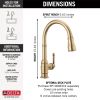 DELTA Broderick Single Handle Pull-Down Kitchen Faucet — Champagne Bronze