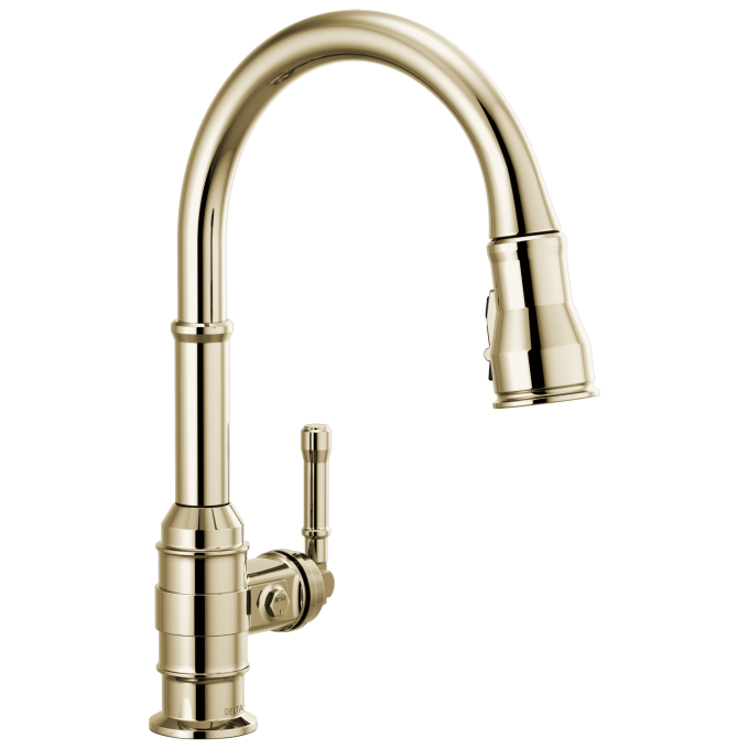 DELTA Broderick Single Handle Pull-Down Kitchen Faucet — Polished Nickel