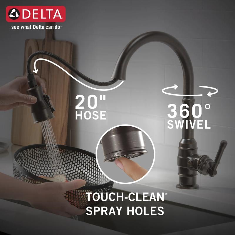 DELTA Broderick Single Handle Pull-Down Kitchen Faucet — Venetian Bronze
