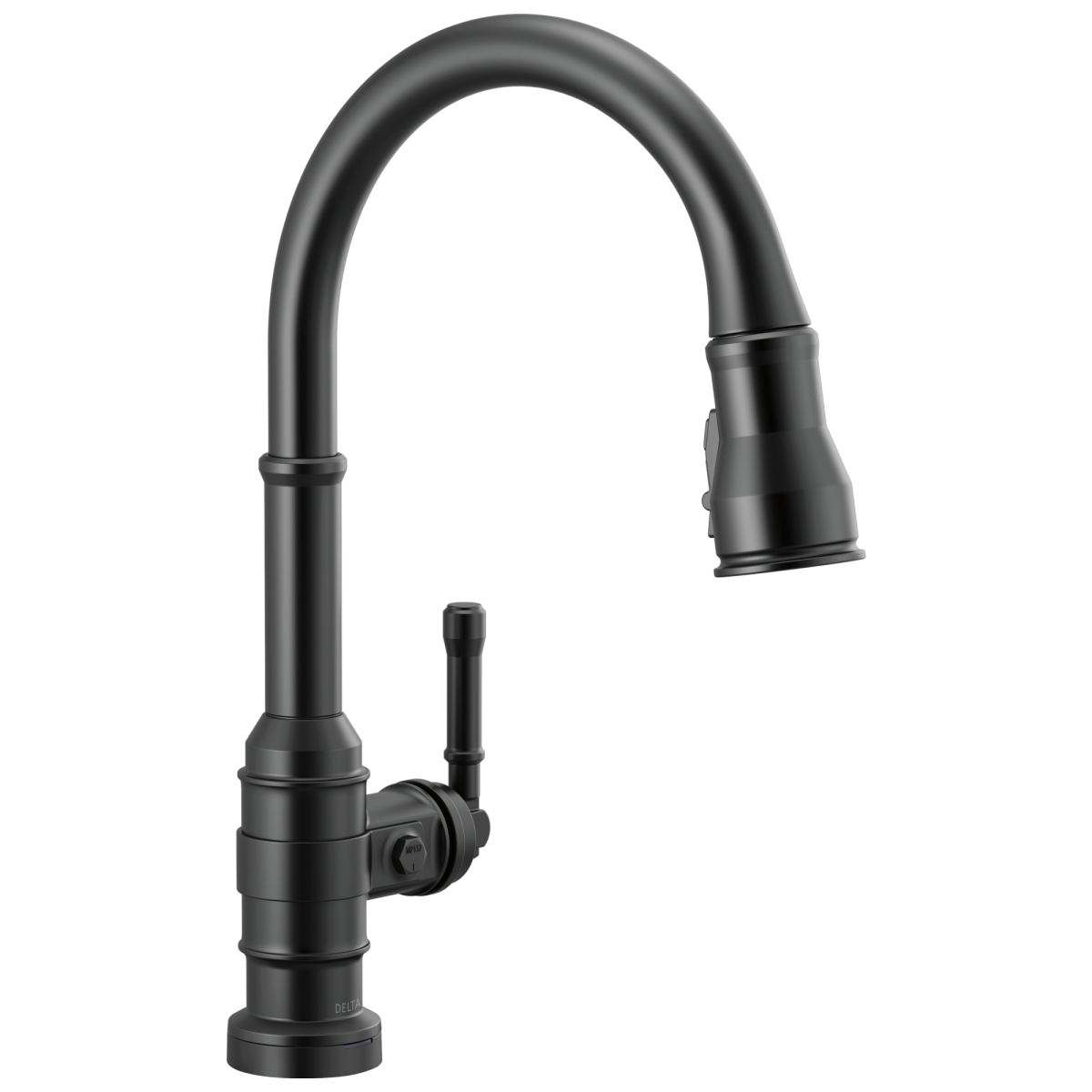 DELTA Broderick Single Handle Pull-Down Kitchen Faucet With Touch2O  Technology — Matte Black