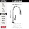 DELTA Broderick Single Handle Pull-Down Kitchen Faucet With Touch2O  Technology — Chrome