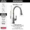DELTA Broderick Single Handle Pull-Down Kitchen Faucet With Touch2O  Technology — Black Stainless