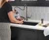 DELTA Broderick Single Handle Pull-Down Kitchen Faucet With Touch2O  Technology — Black Stainless
