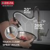 DELTA Broderick Single Handle Pull-Down Kitchen Faucet With Touch2O  Technology — Black Stainless
