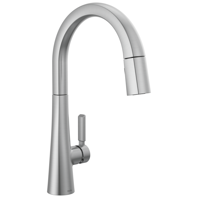 DELTA Monrovia Single Handle Pull-Down Kitchen Faucet — Lumicoat® Arctic Stainless