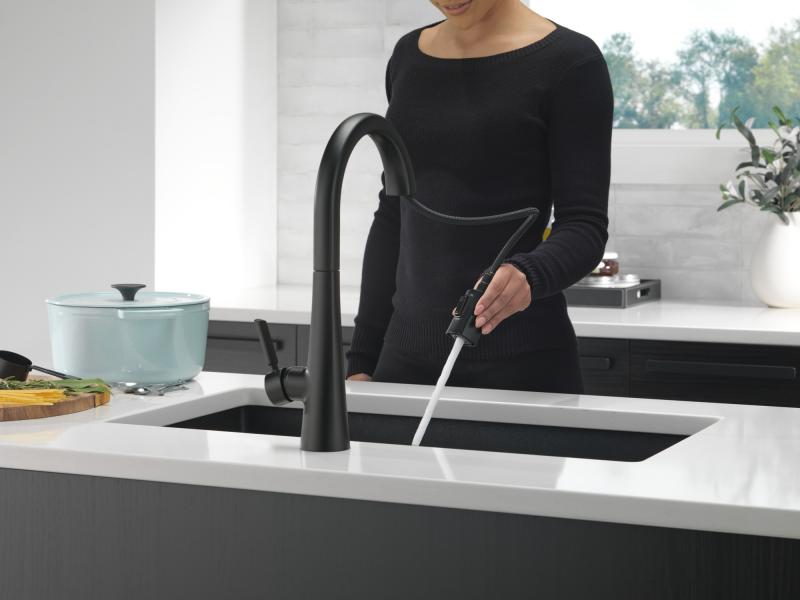 DELTA Monrovia Single Handle Pull-Down Kitchen Faucet — Matte Black