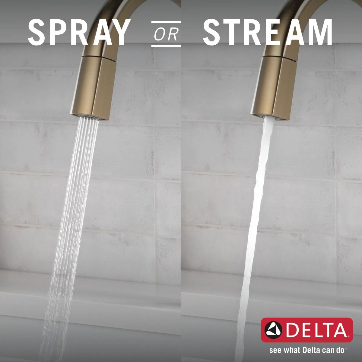 DELTA Monrovia Single Handle Pull-Down Kitchen Faucet — Lumicoat® Champagne Bronze