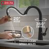 DELTA Monrovia Single Handle Pull-Down Kitchen Faucet — Matte Black / Champagne Bronze