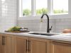 DELTA Monrovia Single Handle Pull-Down Kitchen Faucet — Matte Black / Champagne Bronze