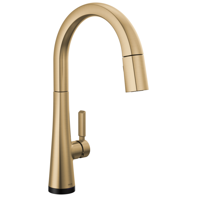 DELTA Monrovia Touch2O Technology Kitchen Faucet with Touchless Technology — Lumicoat® Champagne Bronze
