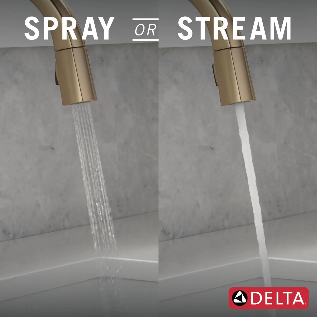 DELTA Monrovia Touch2O Technology Kitchen Faucet with Touchless Technology — Lumicoat® Champagne Bronze