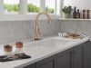 DELTA Monrovia Touch2O Technology Kitchen Faucet with Touchless Technology — Lumicoat® Champagne Bronze
