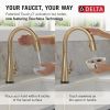 DELTA Monrovia Touch2O Technology Kitchen Faucet with Touchless Technology — Lumicoat® Champagne Bronze