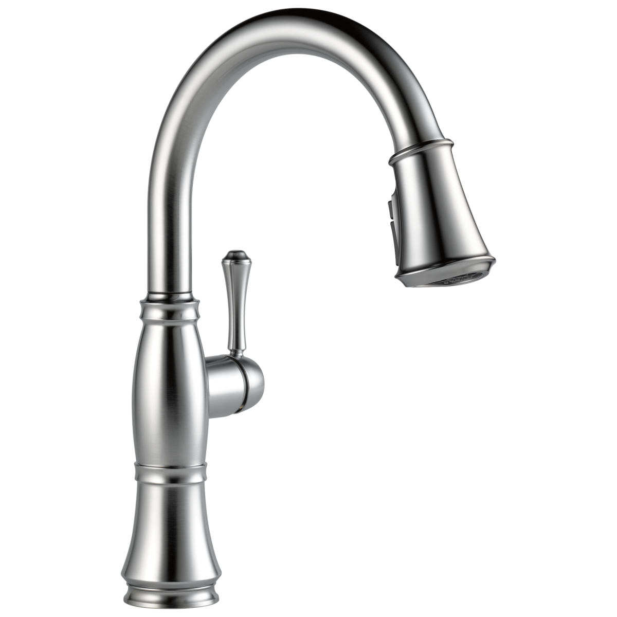 DELTA Cassidy Single Handle Pull-Down Kitchen Faucet — Lumicoat® Arctic Stainless