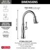 DELTA Cassidy Single Handle Pull-Down Kitchen Faucet — Lumicoat® Arctic Stainless