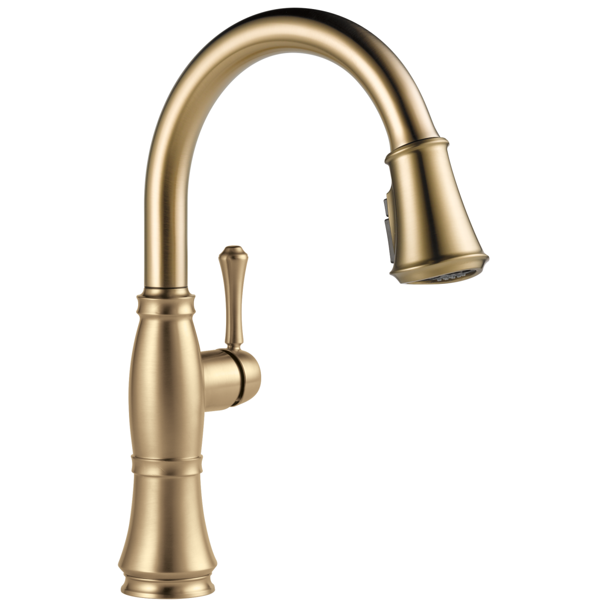 DELTA Cassidy Single Handle Pull-Down Kitchen Faucet — Lumicoat® Champagne Bronze