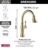 DELTA Cassidy Single Handle Pull-Down Kitchen Faucet — Lumicoat® Champagne Bronze